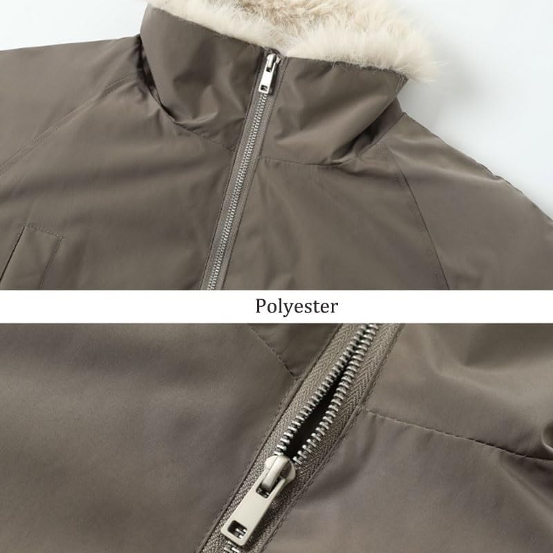 Winter Thick Black Cotton Padded Jacket with Stand Up Collar for Both Men Women