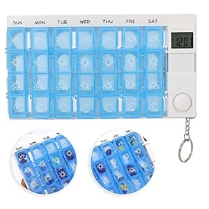 Brrnoo 7 Dagen Pill Timer Herinnering Elektronische Dispenser, Pillenetui, Elektronische Pill Timer Herinnering, Automatische Medicatie Herinneringsdispenser