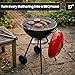 FINE GARDEN BBQ Grill, 17" Kettle Charcoal BBQ Grill with Wheels & Lid, Portable Trolley Barbecue with Adjustable Vent, Ash Catcher & Storage Rack, Outdoor Garden BBQ (Red/Black)