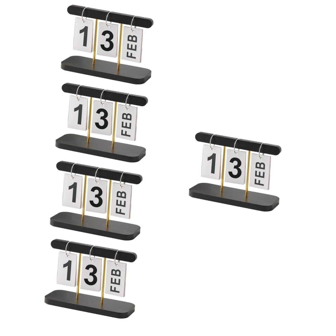 TEHAUX 5stücke Vintage Kalender Moderner Tischkalender Für Büro Und Zuhause Wiederverwendbarer Schreibtisch-organizer Stilvolle Dekoration Und Geschenkidee Schwarz