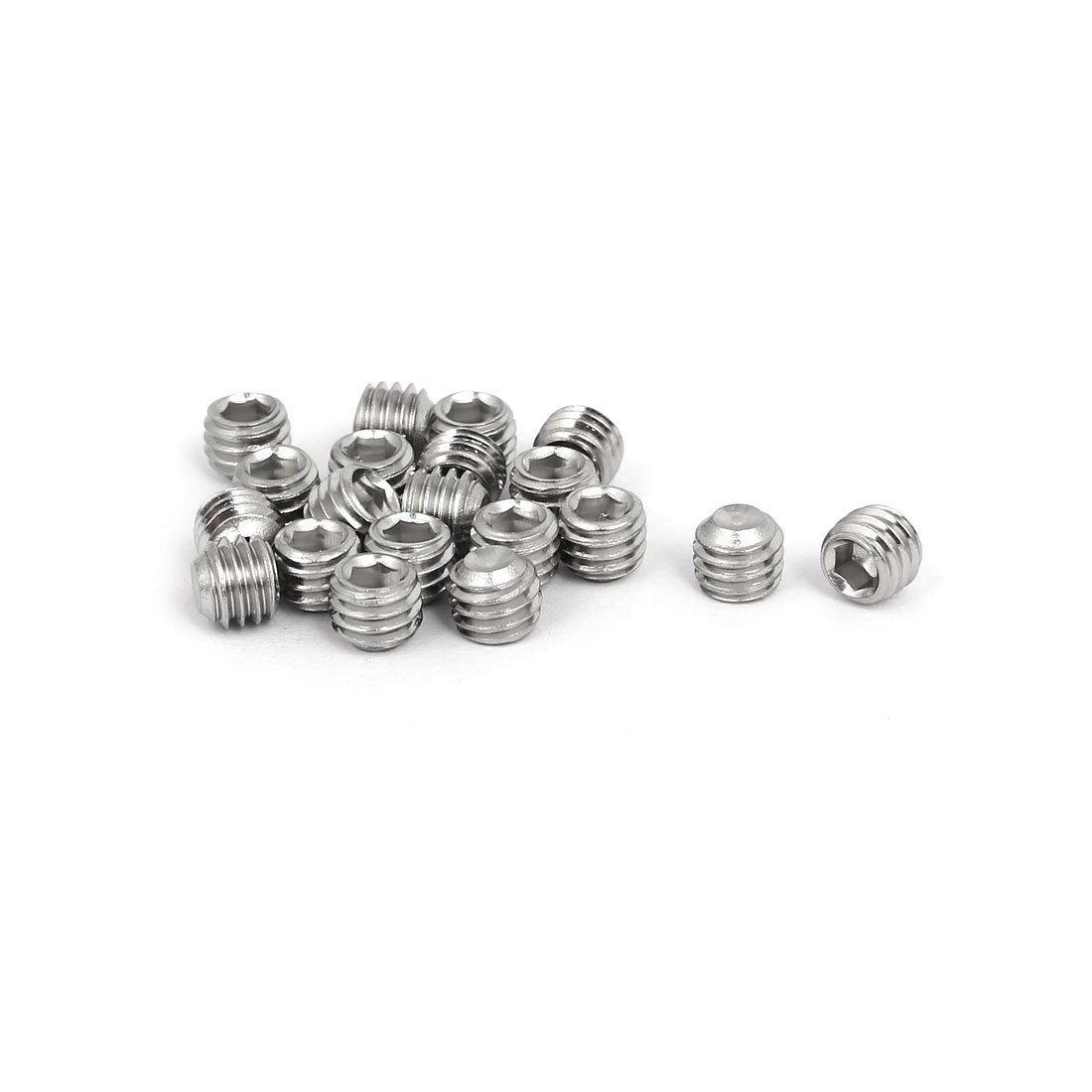 Uxcell Silver Sourcingmap M6x5mm 316 Stainless Steel Hex Socket Cup Point Grub Set Screws 20Pcs