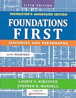 Foundations First - Sentences and Paragraphs - 5th Edit (Annotated Instructors Edition) 1457633612 Book Cover