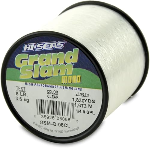 Miniatura 7 de HI-SEAS Línea de pesca de monofilamento Grand Slam - Fuerte y resistente a la abrasión en transparente, rosa, verde, azul humo, amarillo