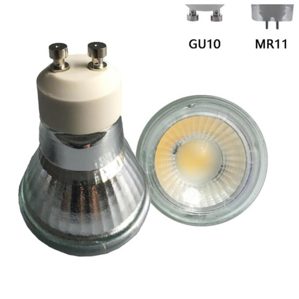 1fortunate 20 piezas por paquete, Mini luz LED COB MR11/GU10 35mm 3W AC220V bombilla de foco LED lámpara LED GU4(Warm White,MR11)
