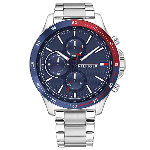 Tommy Hilfiger Reloj Analógico De Cuarzo Multifunción Para Hombre Con Correa En Acero Inoxidable Plateada - 1791718 Tommy Hilfiger Reloj Analógico De Cuarzo Multifunción Para Hombre Con Correa En Acero Inoxidable Plateada - 1791718