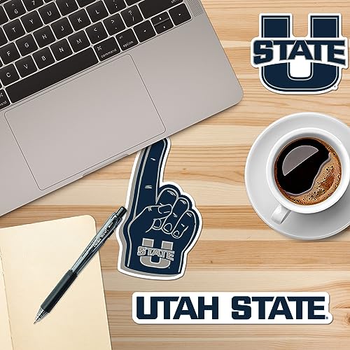 Image of Utah State University 8ct Vinyl Large Deluxe Stickers Variety Pack - Laptop, Water Bottle, Scrapbooking, Tablet, Skateboard, Indoor /Outdoor - Set of 8