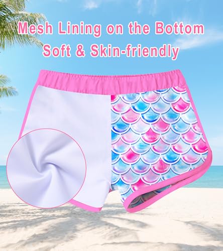 Image of Vogseek 4-10T Girls Rashguard 2 Pieces Long Sleeve Swimsuit Swimwear with Shorts