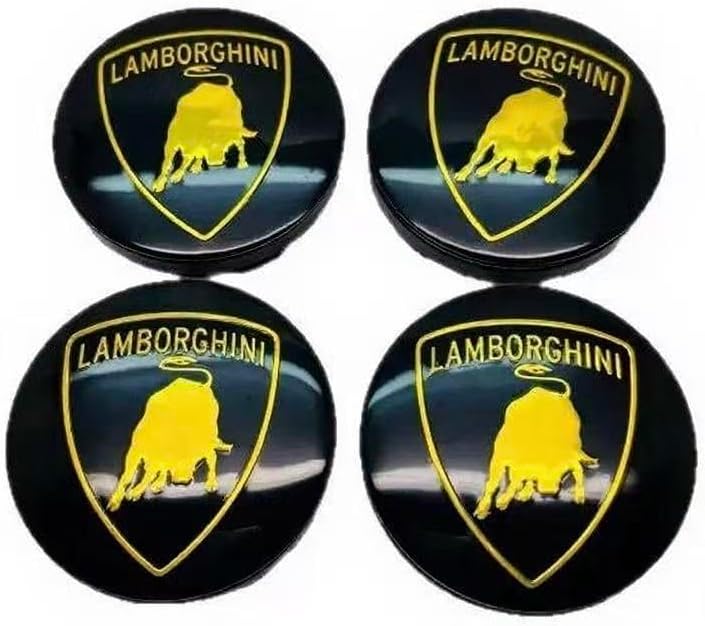 4個ホイールカバー適合ランボルギーニ・ウラカン・スパイダー,60mmホイールセンターキャップ 車のホイール センター ハブ キャップ