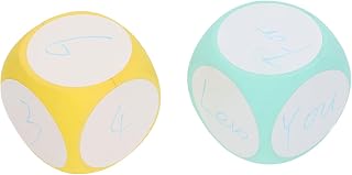Educational Dry Borre Dice, Reutilizable Escribir sobre Números de Dados Lets Colors Game Dice Suministros Educativos con Bolsa de Almacenamiento, Ideal para el Hogar, Escuela,