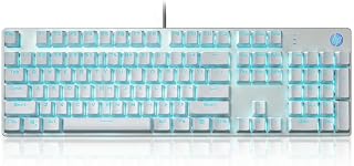 HP GK400F Wired Mechanical Gaming Keyboard – Wired USB 104-Key Full Size, Brown Mechanical Switches, Blue Backlit, Compati... Price In India
