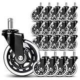 Office Chair Caster Wheels Replacement, Heavy Duty Casters Safe for All Floors,Without Chair Mats. 3