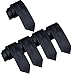 Mens Skinny Tie Wholesale Lot of 5 Mens Solid Color Neckties 2 Inch (Black)