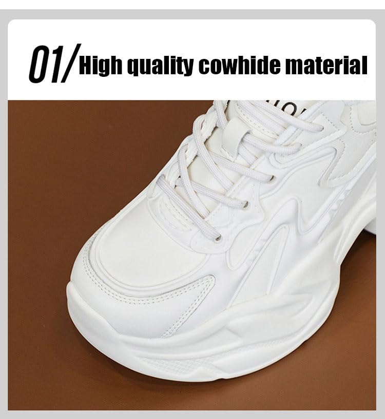 Women's Orthopedic Sneakers Stylish Walking Shoe,Fashion Lace Up Height Increasing Chunky Shoes Non Slip Platform Dad Shoe3