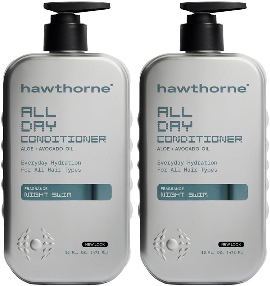 Hawthorne Men's All Day Conditioner 2 Pack, Sulfate Free, Night Swim, 16 oz