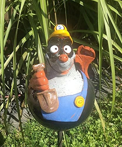 villa-lilla Keramik Maulwurf Gartenkugel Handarbeit Gartenstecker...