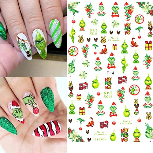 8 Sheets Christmas Nail Art Stickers 3D Christmas Nail Decals Xmas Tree Santa Claus Nail Stickers Designs Holiday Winter Xmas Nail Stickers For Women Girls Kids Christmas Nail Decoration Accessories #TOP2