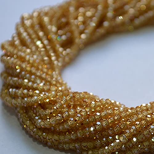 Cubic Zirconia champagne perles pour colliers de mariage bohème