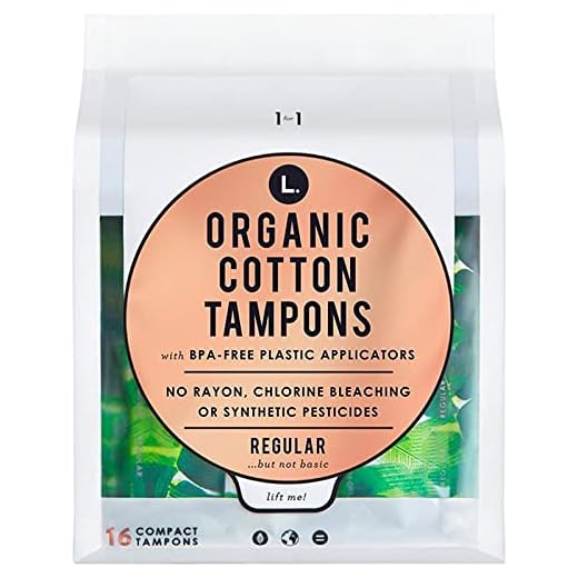 L. Organic Cotton Tampons with BPA-Free Applicators, Regular Absorbency, 32 Count