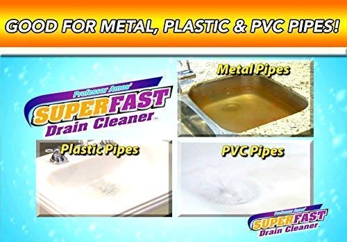 Professor Amos' Superfast Drain Cleaner Dissolve Hair, Grease, Food & Build Up Fast, 4-6 Applications Per Bottle #TOP4