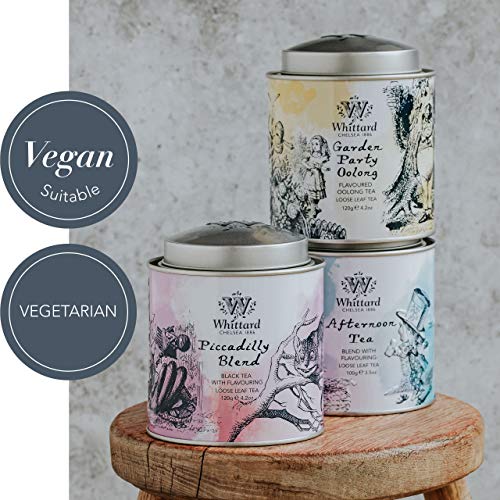 Whittard Of Chelsea - Piccadilly Blend Alice Caddy - Black Loose Leaf Tea, Vegetarian, Vegan Friendly, Alice Inspired Resealable Tea Tin (100G, 1Ct) #TOP4