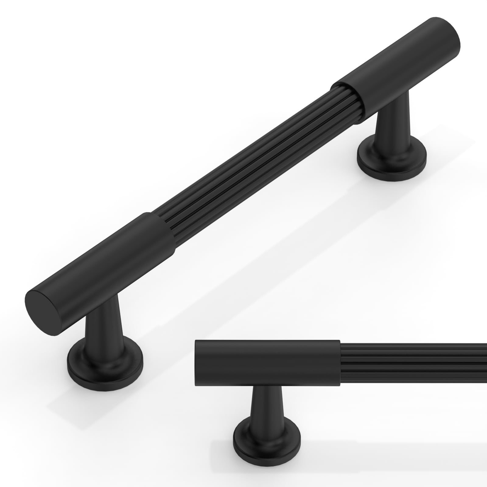 Talentedeco 10 Pack Matte Black Cabinet Pulls 3.75 Inch(96mm) Kitchen Cupboard Handles Cabinet Hardware for Drawer Pulls — image 1