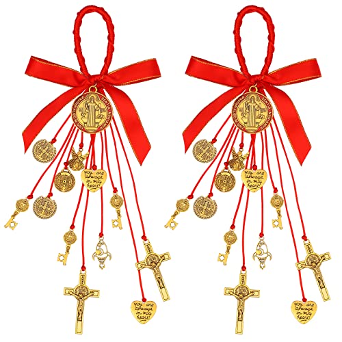 Médaille de Saint Benoît : Lot de 2 pendentifs faits main pour cadeau spirituel
