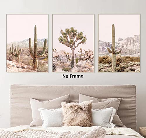 Desert Landscape Canvas Wall Art Cactus Desert Art Prints Pink Desert Wall Art Boho Desert Cactus Landscape Wall Art Desert Canvas Painting Cactus Pictures Wall Decor For Home 16X24Inch No Frame #TOP2