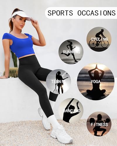 Image of DaiLiWei Open Back Workout Tops for Women Short Sleeve Longline Sports Bras Support Crop Tank Yoga Shirts with Built in Bra