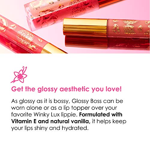 Winky Lux Glossy Boss Lip Gloss, Lip Gloss For Daily Lasting Shine, Makeup Infused With Natural Vanilla And Castor Seed Oil For An All-Day Moisture Booster, 0.14 Oz, Birthday Cake #TOP2