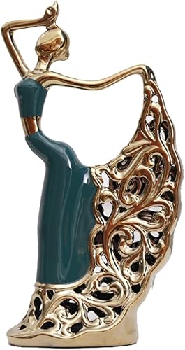 Estatua de cerámica de bailarina hecha a mano para decoración de moda en el hogar oficina elegante escultura de bailarina regalo creativo