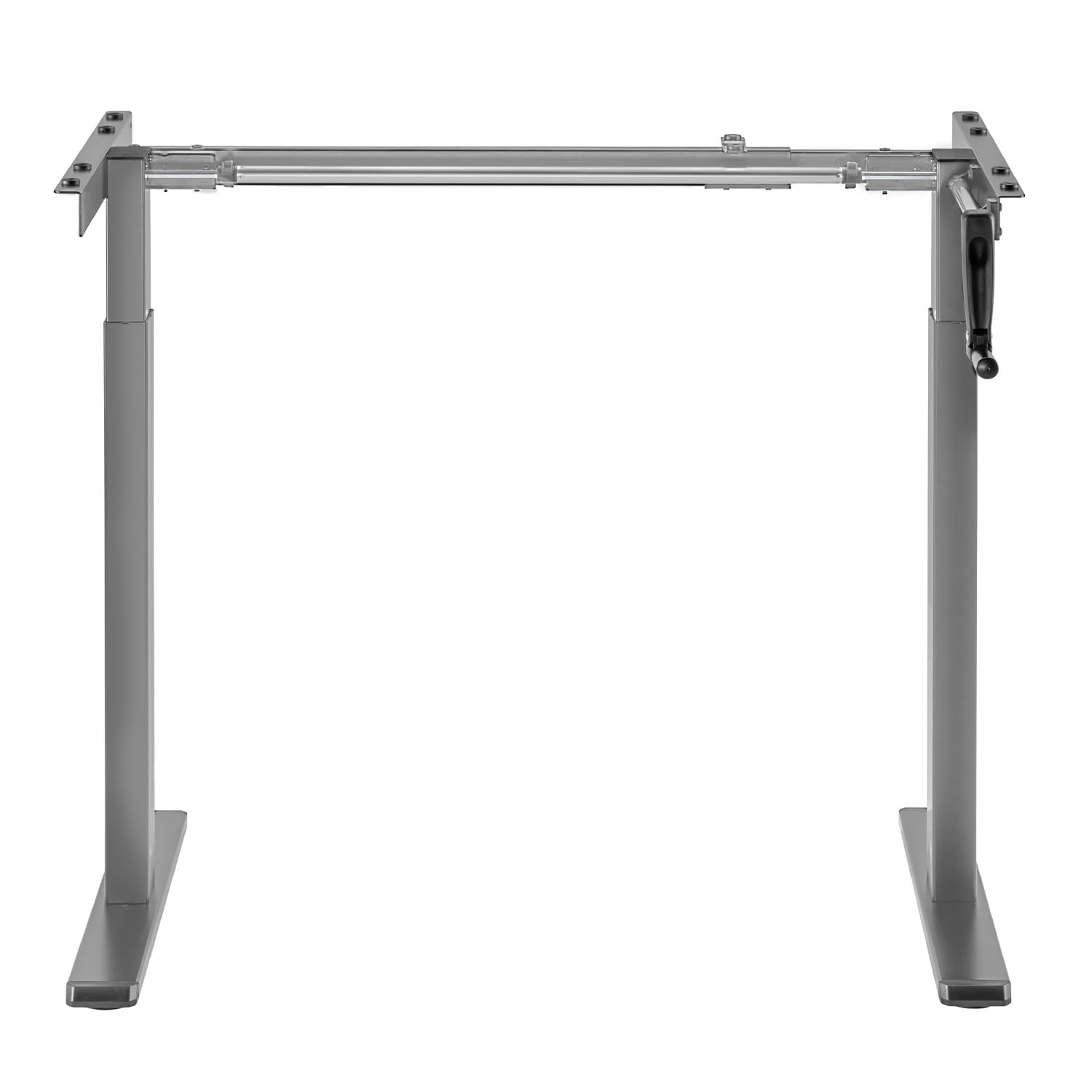 Maclean Sitz-Steh-Schreibtisch Tischgestell | Manuell Höhenverstellbarer Bürotisch max. 118cm | Ergonomischer Tisch Belastbar bis 60kg | MC-790N (Grau)