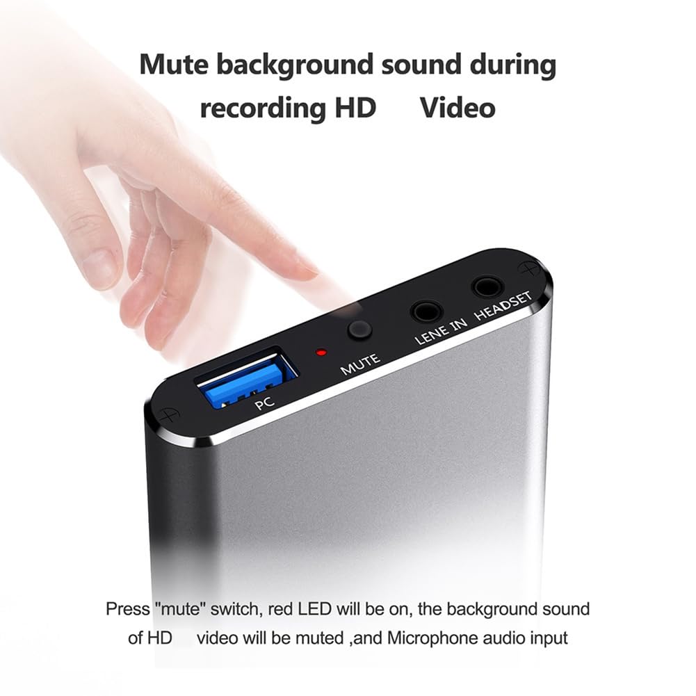 Carte de Capture Vidéo Compatible 4K 60 Hz Plaque USB3.0 UVC YUY2 Enregistreur Boîte de Capture Vidéo de pour Diffusion en Direct