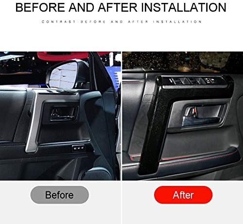for Toyota 4Runner 2010-2023 Glossy Black Interior Door Armrest Stripe Cover Trim 4pcs Car Accessories