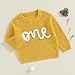Mubineo Baby Girl Boy Cute 1st Birthday Sweater Long Sleeve Infant First Birthday Sweaters One Year Old Winter Clothes (Mustard Yellow, 9-12 Months)