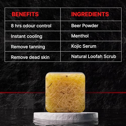 Image of Tru Hair & Skin RebelX Blast Scrub Bathing Bar for Men 100g with AlphaGlow Sunscreen SPF 50 PA+++ 25g | Deep Cleansing Handmade Soap & Daily Sun Protection Combo