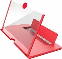 Ampliador de Tela 12 Polegadas para Celular Suporte Dobrável com Proteção Ocular Compatível até 7' Cores (Branco e Vermelho)