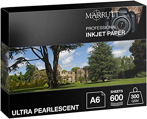 Marrutt 300gsm Ultra Pearlescent Hi-White Inkjet Photo Paper (A6-600 Sheets)
