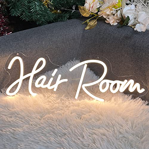 Image of Hair Room Neon Sign For Spa Beauty Room Nail Brows Lashed Salon Studio LED Wall Art Decor For Business Stores Logo Barber Shops Led Word Indoor Custom Neon Lights 5V USB Powered Warm White 40x14.4cm