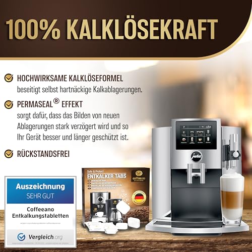 Coffeeano 50 Entkalkungstabletten für Kaffeevollautomaten und Kaffeemaschinen. Entkalkungs-Tabs für Delonghi, Siemens, EQ-Serie, Jura, Krups, Bosch, Miele, Melitta, WMF uvm.