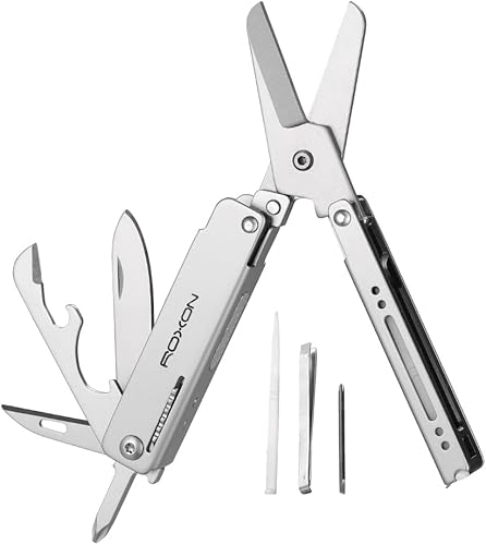 ROXON M3 13 en 1 Multi Tool EDC Cuchillo y tijeras con palillo y pinzas Práctica Pequeña y Exquisita Multiherramienta
