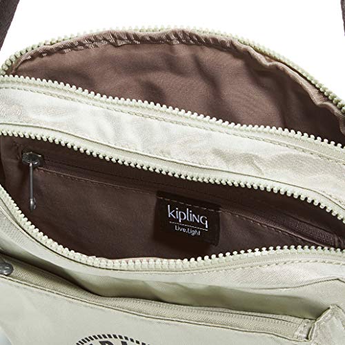 Kipling Bolsa transversal, Prata dinâmica, 9x24x17 cm (LxWxH)