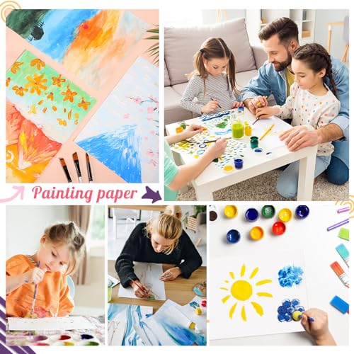 Image of 120 Sheets Watercolor Paper 9 x 12, 140 lb /300 GSM Cold Press Watercolor Paper Bulk White Water Color Paper for Kids Child Students Adults Artists Drawing