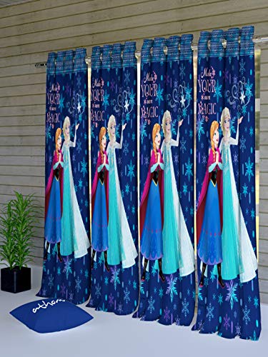 Athom Trendz Disney Frozen Kids Long Door Curtain 4x9 ft Pack of 4