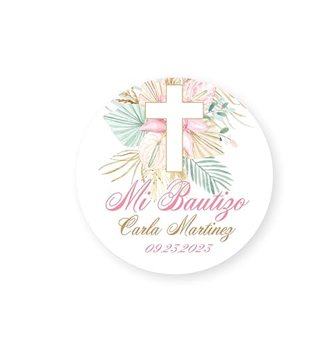Mi Bautizo Stickers - Bautizo Stickers - Baptism Stickers - Bautizo Favors Baptism Favors - Favor Stickers - Mi Bautizo Labels 40ct. Personalized Bautizo Stickers - Personalized Baptism Stickers