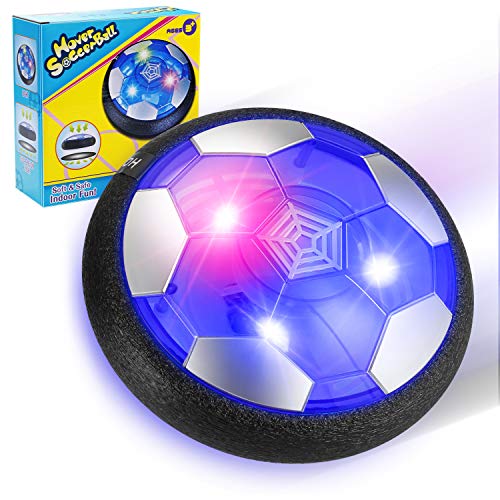 EXTSUD Air Power Fußball Kinderspielzeug, Wiederaufladbar Hover Soccer Ball Fussball mit LED-Licht Schaum Stoßstangen Geschenke für Junge Mädchen Spiel Sport Indoor Outdoor