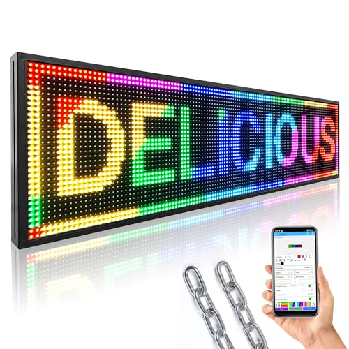 Image of Programmable LED Sign Outdoor Digital Signage Display, P10 52X14 inch Full-Color LED Display Screen for Business & Store Advertising