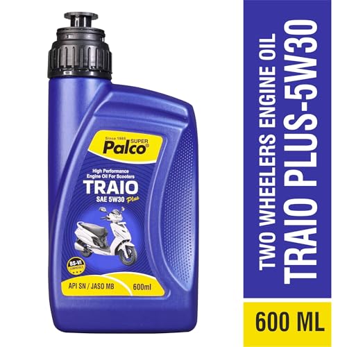 Image of PALCO Traio Plus 5W30 Engine Oil for Gearless Scooty 600 ml (Pack of 4) Multigrade Synthetic Technology 4 Stroke Engine Oil for Bike - API: SN JASO MB Certified