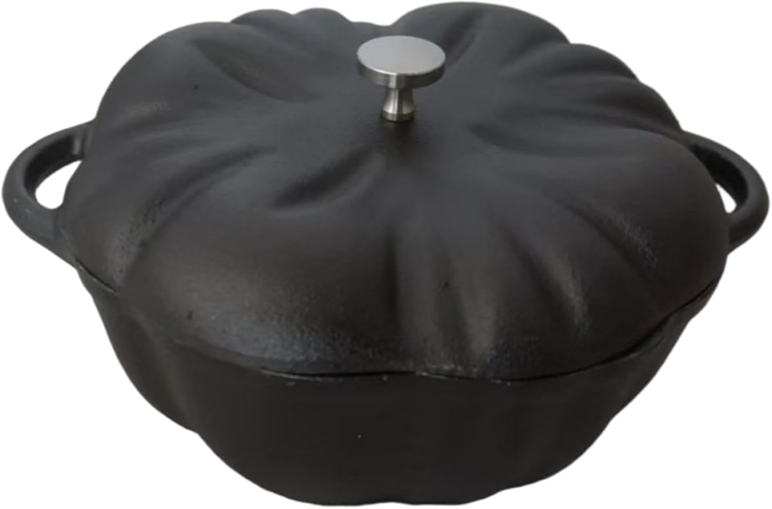 Pumpkin Dutch Oven, 6.3 Inch Cast Iron Cauldron with Lid Handles for Home Dining Room