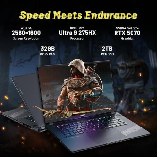 Image of GIGABYTE AORUS Elite 16 16 inch WQXGA 165Hz Gaming Laptop, Intel Core Ultra 9 275HX, NVIDIA GeForce RTX 5070, 32GB DDR5, 3TB Storage(2TB SSD+1TB Docking Station Set), RGB Backlit Keyboard, Win 11, Gray