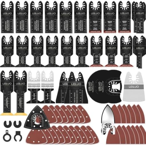 LEILUO 158 Pcs Multi Tool Blades Set, Multitool Blades Cutting Sanding Kit